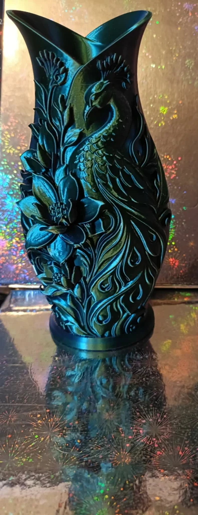 Vase Paon Floral – Décoration 3D élégante