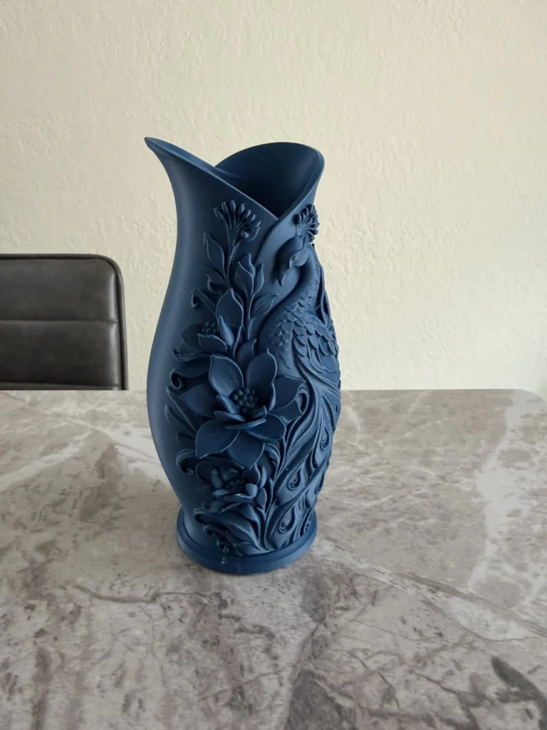 Vase Paon Floral – Décoration 3D élégante