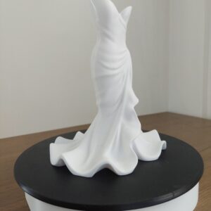 Vase Robe Sirène à Traîne Volantée | Déco Imprimée en 3D